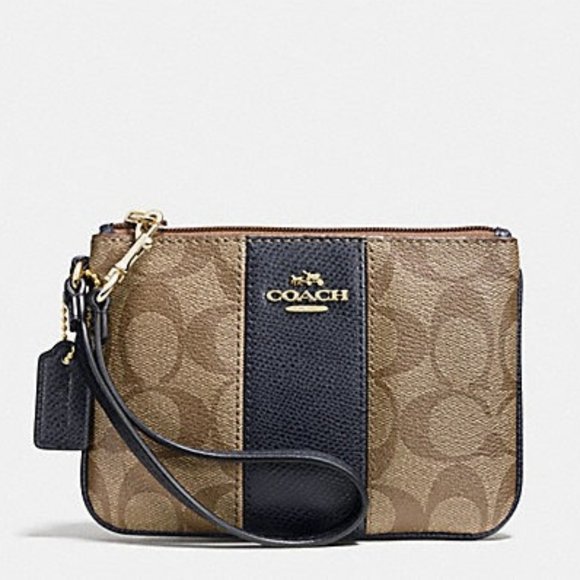 Coach Handbags - 🤩COACH IM/Khaki/Midnight Signature Wristlet - NWT